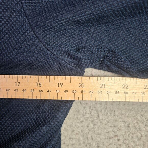 Liz Claiborne Textured Navy Blue Cropped Blazer Classic Waist Length Size 14 - Picture 10 of 16